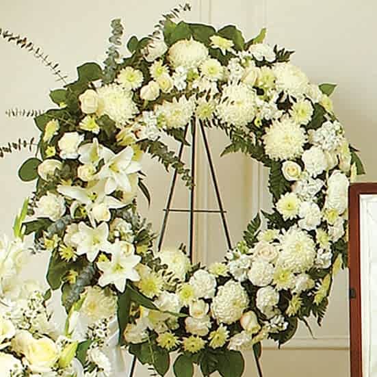 Serene Blessing Standing Wreath White Sympathy