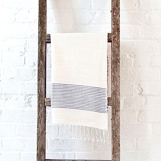 Creative Women Riviera Striped Cotton Navy Hand Towel Just Because