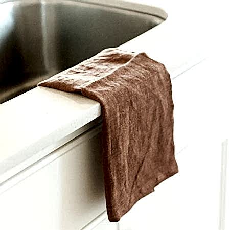 Creative Women Stone Washed Linen Terra Cotta Tea Towel